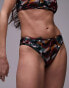 Фото #4 товара Topshop mix and match high leg bikini bottoms in blurred shell print