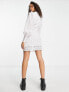 Фото #2 товара Glamorous high neck shift dress in white broderie ditsy