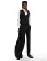 ASOS DESIGN skinny fit suit waistcoat with wool in black