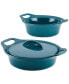 Фото #1 товара Ceramic Casserole Bakers with Shared Lid Set, 3-Piece