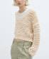 Фото #4 товара Women's V-Neck Openwork Knitted Sweater