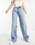 Фото #7 товара Pull&Bear high rise wide leg jean in medium blue