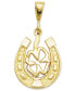 Фото #1 товара 14k Gold Charm, Four Leaf Clover and Horseshoe Charm