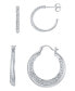 ფოტო #1 პროდუქტის Duo Crystal Hoop Earrings, Set of 2