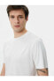 Erkek T-shirt 4sam10274hk Beyaz