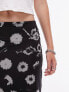 Topshop midi mesh skirt with ruffle in mono floral