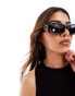 Le Specs cruel intentions rectangle sunglasses in black