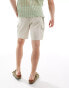 Brave Soul lightweight cotton elasticated waist cargo shorts in light stone