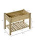 Фото #3 товара Raised Garden Bed Wooden Planter Box with Legs and Storage Shelf