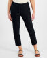 ფოტო #1 პროდუქტის Petite Mid Rise Linen-Blend Ankle Pants, Created for Macy's