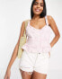 Фото #1 товара Topshop broderie pintuck cami top in pink