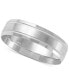 ფოტო #1 პროდუქტის Men's Textured & Smooth Finish Band in 14k White Gold