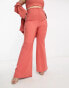 Фото #8 товара ASOS LUXE Curve co-ord flared suit trouser in cinnamon