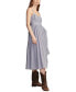 Фото #2 товара Women's Striped Seamed-Bodice Cotton Maxi Dress