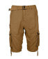 Men's Vintage-Like Cotton Cargo Belted Shorts