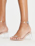 Public Desire Wide Fit Afternoon mid clear heeled sandals