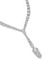 ფოტო #2 პროდუქტის Rhodium-Plated Cubic Zirconia Lariat Necklace, 16" + 2" extender, Created for Macy's