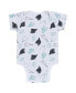 ფოტო #3 პროდუქტის Newborn and Infant Boys and Girls Gray, Black, White Carolina Panthers Three-Piece Turn Me Around Bodysuits and Pant Set