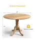 Фото #4 товара 4-Person Dining Table Wooden Kitchen Table with Solid Rubber Wood Frame for Kitchen