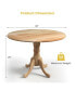 Фото #5 товара 4-Person Dining Table Wooden Kitchen Table with Solid Rubber Wood Frame for Kitchen