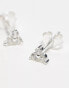 Kingsley Ryan 3 gem cluster stud earrings in sterling silver