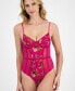 ფოტო #2 პროდუქტის Women's Tropical Jungle Mesh Thong Bodysuit, Created for Macy's