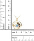 ფოტო #3 პროდუქტის Lab-Grown Blue Spinel (1/8 ct. t.w.) Cubic Zirconia Evil Eye Disc Pendant Necklace in 14k Gold-Plated Sterling Silver, 18" + 2" extender