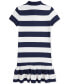 ფოტო #2 პროდუქტის Big Girls Striped Stretch Mesh Polo Dress