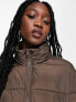 Stradivarius STR puffer jacket in chocolate