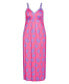 Plus Size Lace Trim Print Maxi Sleep Dress