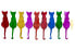 Wanddeko Metall Colorful Cats