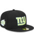 ფოტო #1 პროდუქტის Men's Black New York Giants Multi 59FIFTY Fitted Hat