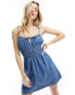 Фото #1 товара ASOS DESIGN soft denim strappy cami mini dress in blue