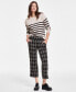 ფოტო #4 პროდუქტის Women's Mabel Plaid Pull-On Ankle Pants