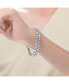 Фото #3 товара Sterling Silver Rhodium Plated Clear Cubic Zirconia Charm Bracelet