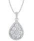 Фото #1 товара Macy's diamond Pear Halo 18" Pendant Necklace (3/4 ct. t.w.) in 14k White Gold