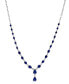 Фото #1 товара EFFY Collection eFFY® Sapphire (9-1/2 ct. t.w) & Diamond (3/8 ct. t.w.) 18" Lariat Necklace in 14k White Gold