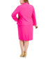 ფოტო #2 პროდუქტის Plus Size Crepe Collarless Jacket & Slim Pencil Skirt