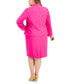 Plus Size Crepe Collarless Jacket & Slim Pencil Skirt