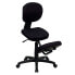 Mobile Ergonomic Kneeling Posture Task Chair With Back In Black Fabric