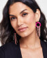 Gold-Tone Ribbon-Wrapped Circle & Color Crystal Fringe Statement Earrings, Created for Macy's