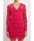 ფოტო #11 პროდუქტის Women's Long Sleeve Lace Mini Dress