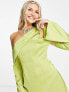 Фото #3 товара Public Desire satin drape mini dress in lime