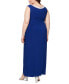 Фото #2 товара Plus Size Embellished-Neck Side-Slit Dress