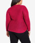 Plus Size Crew Neck Cable Knit Sweater