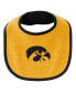 Newborn and Infant Boys and Girls Black, Gold Iowa Hawkeyes Little Champ Bodysuit Bib and Booties Set