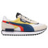 Фото #1 товара Puma Future Rider Displaced Lace Up Mens Beige, Blue Sneakers Casual Shoes 3831