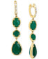 ფოტო #1 პროდუქტის EFFY® Green Onyx & Diamond (1/10 ct. t.w.) Drop Earrings in 14k Gold