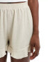 Miss Selfridge textured frill short in stone Серый, L - EU 44-46 - фото #4