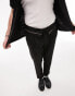 Фото #2 товара Topman relaxed pronounced twill rolled waistband trousers in black